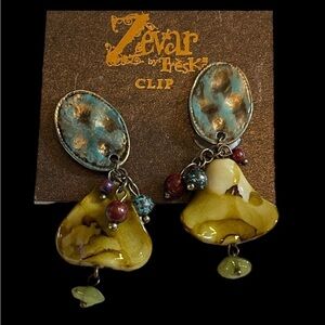 Zevar by Treska funky earrings brand new. Clip on